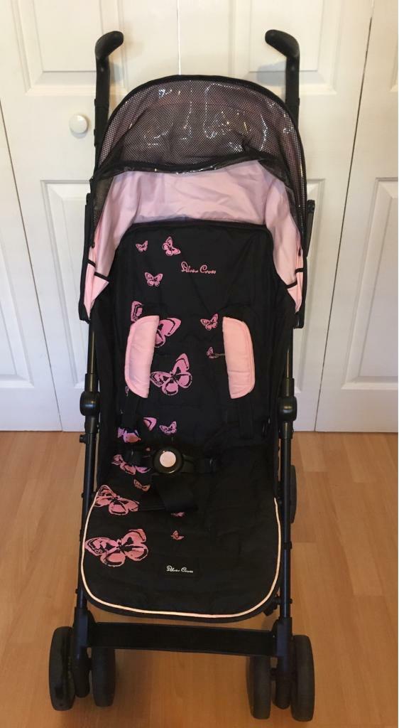 silver cross stroller pink butterflies